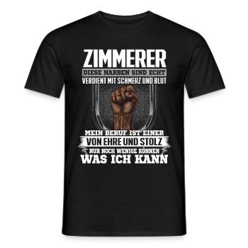 ZIMMERER - Ehre und Stolz - Männer T-Shirt - Schwarz - Vorne - AI Model Male 178 light (178cm)