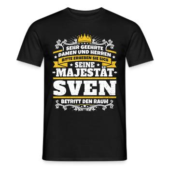 His Majesty Sven - Men's T-Shirt - black - Front - AI Model Male 178 light (178cm)