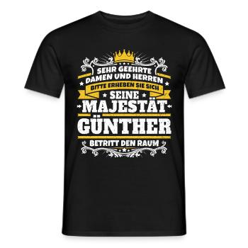 Sa Majesté Günther - T-shirt homme - noir - Devant - AI Model Male 178 light (178cm)