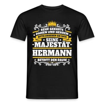 Seine Majestät Hermann - Männer T-Shirt - Schwarz - Vorne - AI Model Male 178 light (178cm)