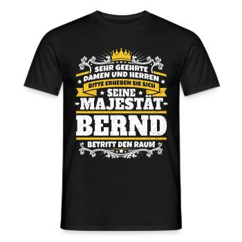 His Majesty Bernd - Men's T-Shirt - black - Front - AI Model Male 178 light (178cm)