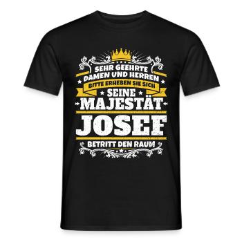 His Majesty Josef - Men's T-Shirt - black - Front - AI Model Male 178 light (178cm)