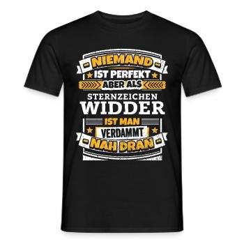 Lustiger Sternzeichen Widder Spruch - Männer T-Shirt - Schwarz - Vorne - AI Model Male 178 light (178cm)