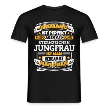 Lustiger Sternzeichen Jungfrau Spruch - Männer T-Shirt - Schwarz - Vorne - AI Model Male 178 light (178cm)