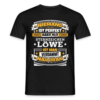 Lustiger Sternzeichen Löwe Spruch - Männer T-Shirt - Schwarz - Vorne - AI Model Male 178 light (178cm)