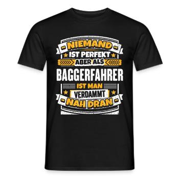 Lustiger Baggerfahrer Spruch - Männer T-Shirt - Schwarz - Vorne - AI Model Male 178 light (178cm)