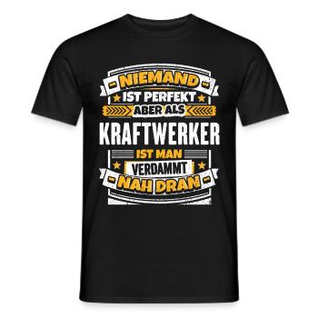 Lustiger Spruch Kraftwerker - Männer T-Shirt - Schwarz - Vorne - AI Model Male 178 light (178cm)