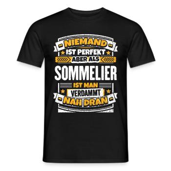 Lustiger Sommelier Spruch - Männer T-Shirt - Schwarz - Vorne - AI Model Male 178 light (178cm)