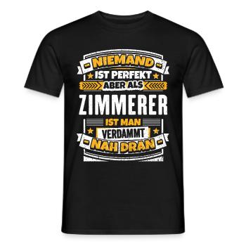 Lustiger Zimmerer Spruch - Männer T-Shirt - Schwarz - Vorne - AI Model Male 178 light (178cm)