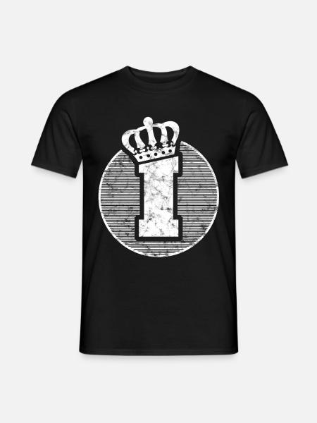 Stylish letter I with crown - Men's T-Shirt - black