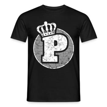 Stylischer Buchstabe P mit Krone - Männer T-Shirt - Schwarz - Vorne - AI Model Male 178 light (178cm)