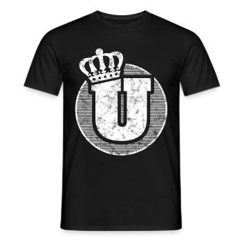 Stylischer Buchstabe U mit Krone - Männer T-Shirt - Schwarz - Vorne - AI Model Male 178 light (178cm)