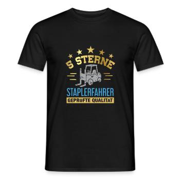 Stapler / Staplerfahrer - Männer T-Shirt - Schwarz - Vorne - AI Model Male 178 light (178cm)