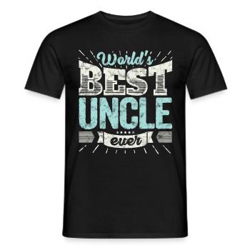Shirt cadeau famille: meilleur oncle du monde jamais - T-shirt homme - noir - Devant - AI Model Male 178 light (178cm)