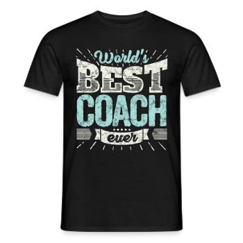 Trainer Geschenk Shirt: World's best Coach ever - Männer T-Shirt - Schwarz - Vorne - AI Model Male 178 light (178cm)