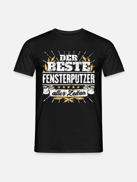 Bester Fensterputzer Spruch Geschenk Shirt - Männer T-Shirt - Schwarz