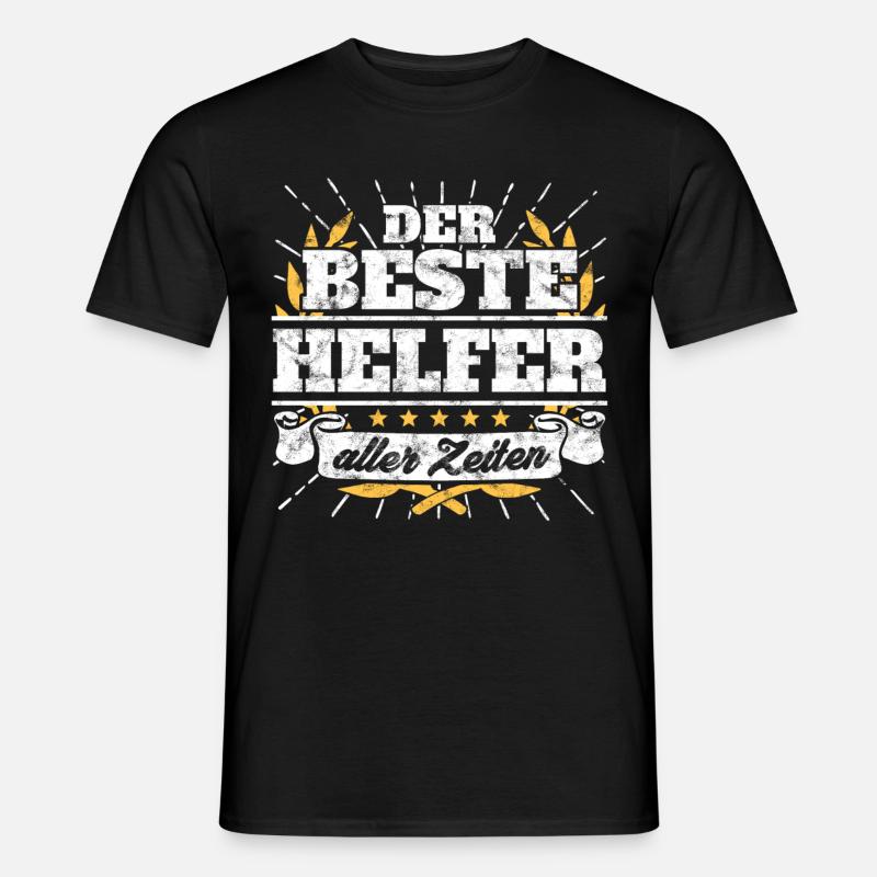 Bester Helfer Spruch Geschenk Shirt - Männer T-Shirt - Schwarz
