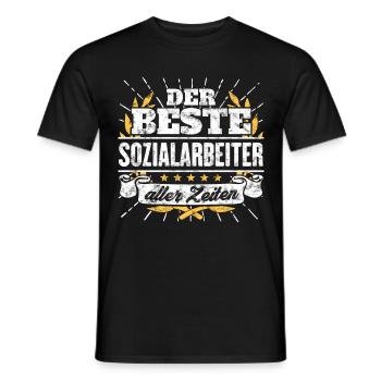 Bester Sozialarbeiter Spruch Geschenk Shirt - Männer T-Shirt - Schwarz - Vorne - AI Model Male 178 light (178cm)