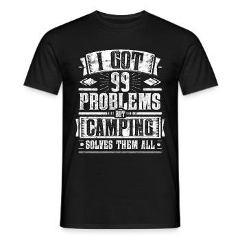 99 Problems but Camping Solves Them All Shirt - Men's T-Shirt - black - Front - AI Model Male 178 light (178cm)