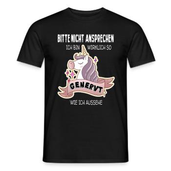 Bitte nicht ansprechen! Ich bin genervt! - Männer T-Shirt - Schwarz - Vorne - AI Model Male 178 light (178cm)