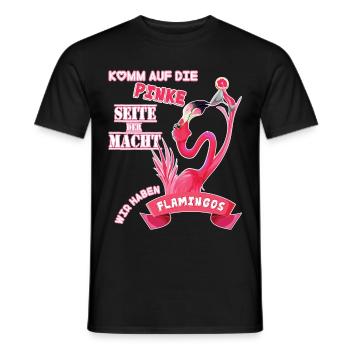 Komm auf die pinke Seite der Macht! Flamingo Shirt - Männer T-Shirt - Schwarz - Vorne - AI Model Male 178 light (178cm)