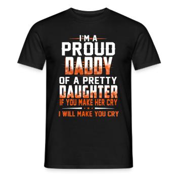 Je suis un papa fier ou une jolie fille - T-shirt homme - noir - Devant - AI Model Male 178 light (178cm)