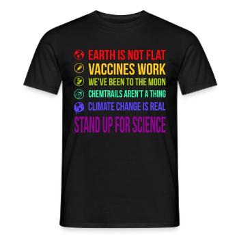 Steh auf für die Wissenschaft - Männer T-Shirt - Schwarz - Vorne - AI Model Male 178 light (178cm)
