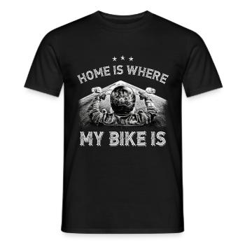 Home is Where My Bike Is - Cooles Biker Shirt - Männer T-Shirt - Schwarz - Vorne - AI Model Male 178 light (178cm)