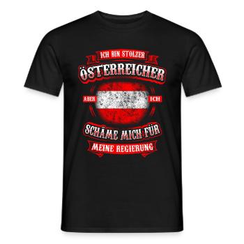Stolzer Österreicher - Männer T-Shirt - Schwarz - Vorne - AI Model Male 178 light (178cm)