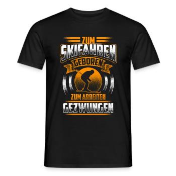 Zum Skifahren geboren - Männer T-Shirt - Schwarz - Vorne - AI Model Male 178 light (178cm)