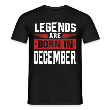 Les légendes sont nés en Décembre - T-shirt homme - noir - Devant - AI Model Male 178 light (178cm)