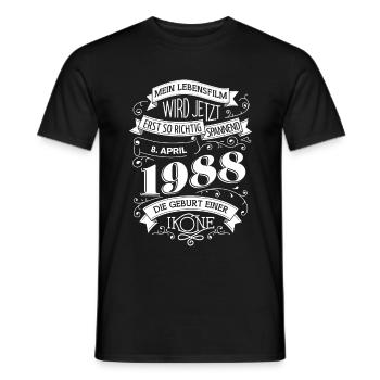 8.4.1988 Die Geburt einer Ikone - Männer T-Shirt - Schwarz - Vorne - AI Model Male 178 light (178cm)