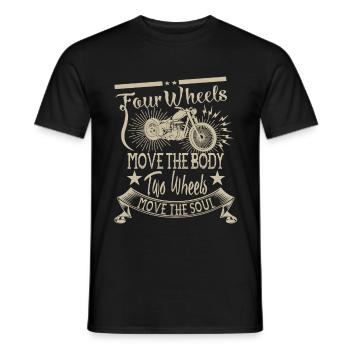 Two Wheels move the soul - Männer T-Shirt - Schwarz - Vorne - AI Model Male 178 light (178cm)