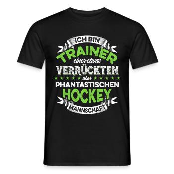 Trainer einer verrückten Hockey Mannschaft - Männer T-Shirt - Schwarz - Vorne - AI Model Male 178 light (178cm)