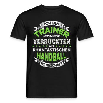 Trainer einer verrückten Handball Mannschaft - Männer T-Shirt - Schwarz - Vorne - AI Model Male 178 light (178cm)