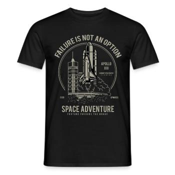 SPACE ADVENTURE - Space Shuttle Shirt Gift - Men's T-Shirt - black - Front - AI Model Male 178 light (178cm)