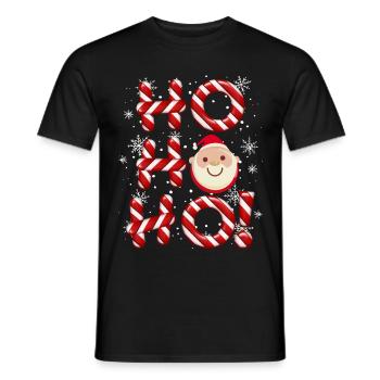 HO HO HO Christmas theme - Men's T-Shirt - black - Front - AI Model Male 178 light (178cm)