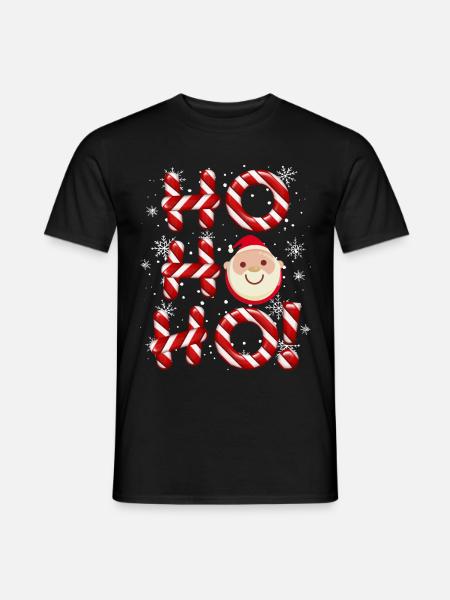 HO HO HO Weihnachtsmotiv - Männer T-Shirt - Schwarz