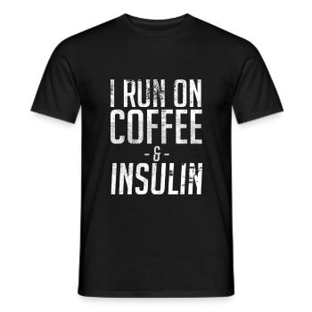 I Run On Coffee And Insulin Diabetic - Men's T-Shirt - black - Front - AI Model Male 178 light (178cm)