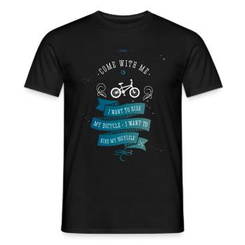 fahrrad bicycle ride with me rad fahren retro fun - Männer T-Shirt - Schwarz - Vorne - AI Model Male 178 light (178cm)