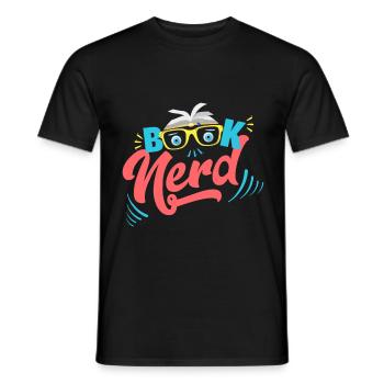 Book Nerd - Bücher süchtig - Männer T-Shirt - Schwarz - Vorne - AI Model Male 178 light (178cm)