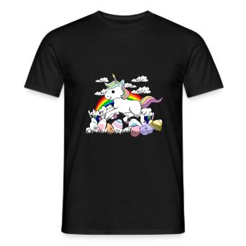 oeufs de Pâques Unicorn - T-shirt homme - noir - Devant - AI Model Male 178 light (178cm)