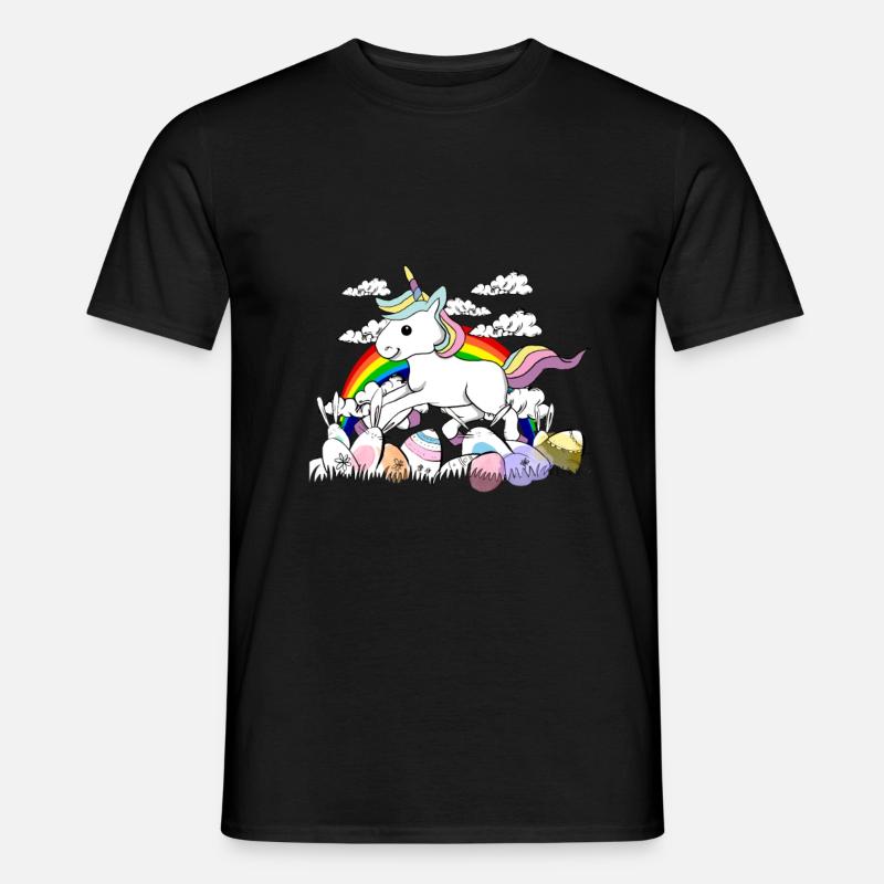 Unicorn easter bunny Easter eggs - Men’s T-shirt - black