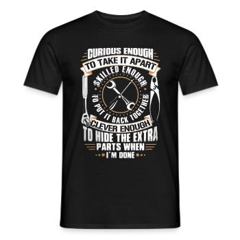 Curious enough to take it apart skilled enough - Men's T-Shirt - black - Front - AI Model Male 178 light (178cm)