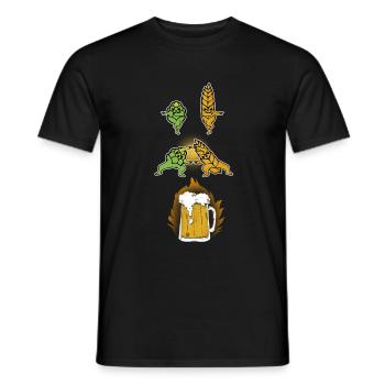 Hops and malt fusion for a beer gift - Men's T-Shirt - black - Front - AI Model Male 178 light (178cm)
