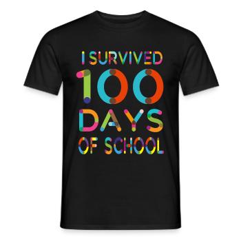 I survived 100 Days of School - Men's T-Shirt - black - Front - AI Model Male 178 light (178cm)