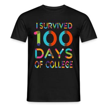 I Survived 100 Days of College - Männer T-Shirt - Schwarz - Vorne - AI Model Male 178 light (178cm)