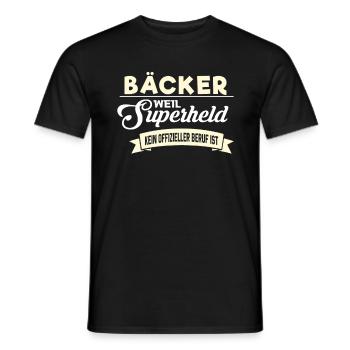 Superheld Beruf Bäcker - Männer T-Shirt - Schwarz - Vorne - AI Model Male 178 light (178cm)