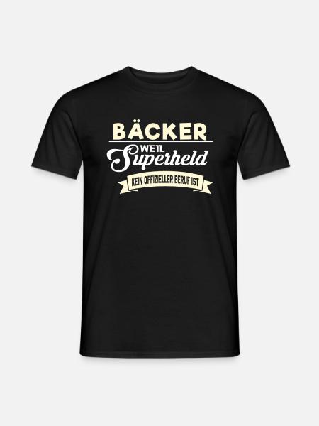 Superheld Beruf Bäcker - Männer T-Shirt - Schwarz