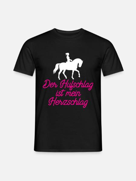 Hufschlag ist mein Herzschlag - Pferde Shirt - Männer T-Shirt - Schwarz